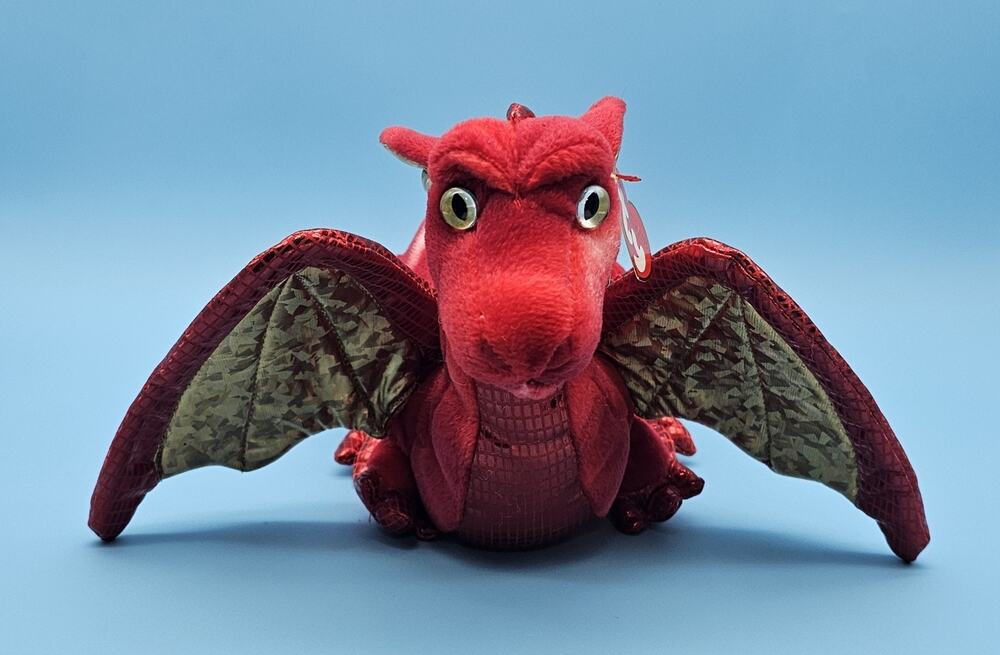 TY CLASSIC PLUSH - FOSSILS THE DRAGON – 17 INCHES  – EXCELLENT CONDITION RARE
